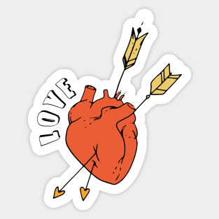 Love Hurts | Heart | Arrows | Red Sticker